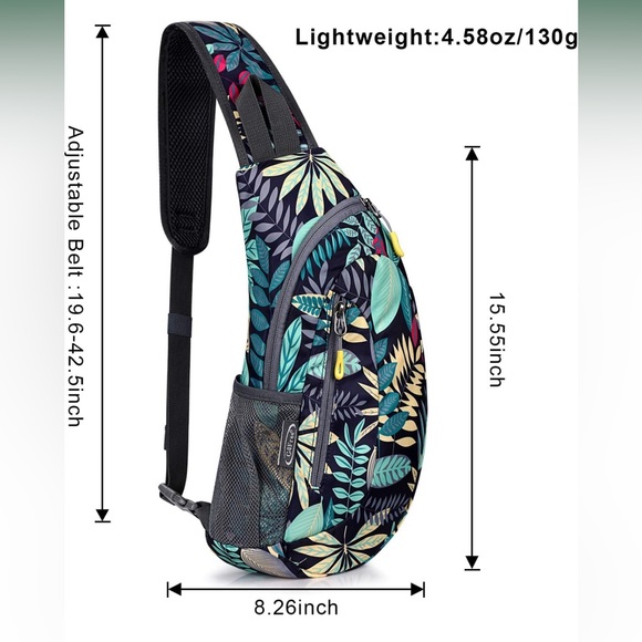 G4Free crossbody sling bag, tropical leaf, EUC - Picture 4 of 7